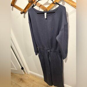 Spanx AirEssentials long sleeve jumpsuit in the dark navy color